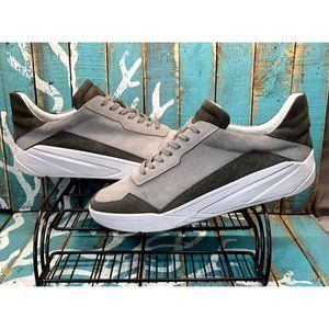 M.Gemi Mens Leather Sneakers Gray Suede Vibram Soles Made in Italy Sz 45EU